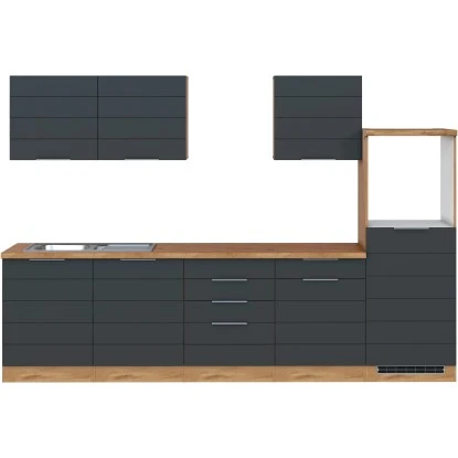 Held Möbel Küchenzeile 300 Cm Matt Grau-Wotaneiche Ohne E-Geräte 6 Held Möbel Küchenzeile 300 Cm Matt Grau-Wotaneiche Ohne E-Geräte – Bild 4