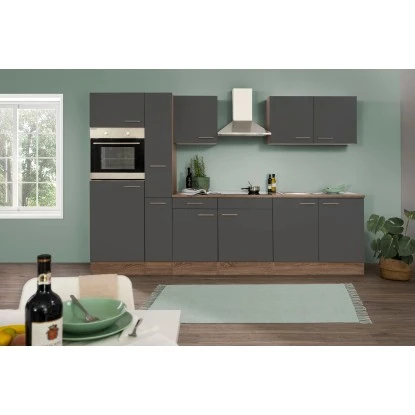 Respekta Küchenzeile KB300EYG 300 Cm Grau Seidenglanz-Eiche York Nachbildung 3 Respekta Küchenzeile KB300EYG 300 Cm Grau Seidenglanz-Eiche York Nachbildung