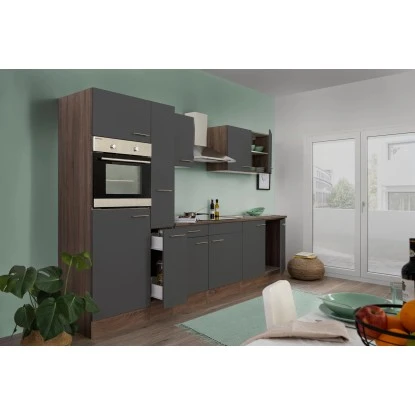 Respekta Küchenzeile KB300EYG 300 Cm Grau Seidenglanz-Eiche York Nachbildung 5 Respekta Küchenzeile KB300EYG 300 Cm Grau Seidenglanz-Eiche York Nachbildung – Bild 3