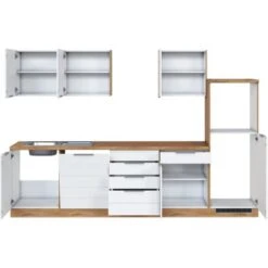 Held Möbel Küchenzeile 300 Cm Matt Weiß-Wotaneiche Ohne E-Geräte -Obi Kuche Geschaft 047 11016600 1019.6291 2 4
