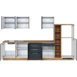Held Möbel Küchenzeile 330 Cm Matt Grau-Wotaneiche Ohne E-Geräte -Obi Kuche Geschaft 068 11016600 1022.6293 2 4