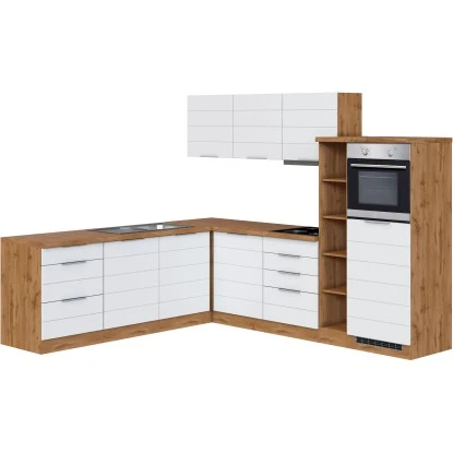 Held Möbel Winkelküche 240 Cm - 270 Cm Matt Weiß-Wotaneiche 6 Held Möbel Winkelküche 240 Cm - 270 Cm Matt Weiß-Wotaneiche – Bild 4