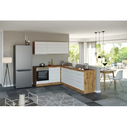 Held Möbel Winkelküche 240 Cm - 180 Cm Matt Weiß-Wotaneiche 5 Held Möbel Winkelküche 240 Cm - 180 Cm Matt Weiß-Wotaneiche – Bild 3