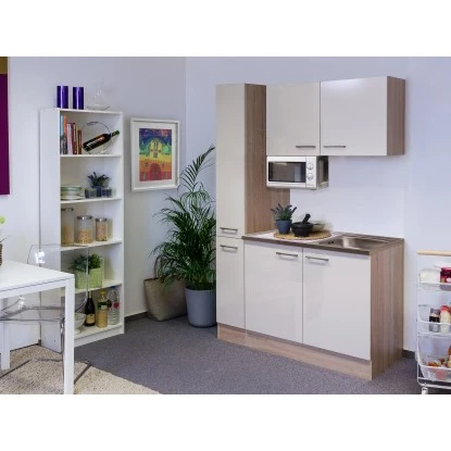 Flex-Well Singleküche 130 Cm Orlando Kaschmir Glanz-Sonome Eiche 3 Flex-Well Singleküche 130 Cm Orlando Kaschmir Glanz-Sonome Eiche