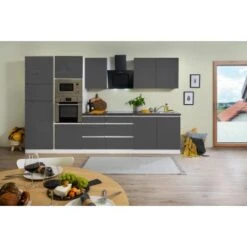 Respekta Premium Küchenzeile Grifflos 335 Cm Grau Hochglanz-Weiß -Obi Kuche Geschaft 10717 4384 GLRP335HWGGKE 2