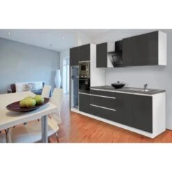 Respekta Premium Küchenzeile Grifflos 335 Cm Grau Hochglanz-Weiß -Obi Kuche Geschaft 10717 4384 glrp335hwggke 2 1