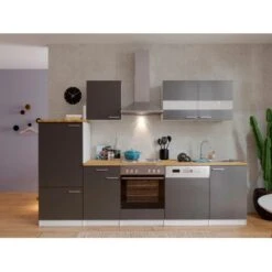 Respekta Economy Küchenzeile KB280WG 280 Cm Grau-Weiß -Obi Kuche Geschaft 11266 4384 neu KB280WGG 03
