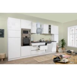 Respekta Premium Küchenzeile GLRP395HWWGKE 395 Cm Weiß Hochglanz -Obi Kuche Geschaft 12002 4384 122020 Seitlich