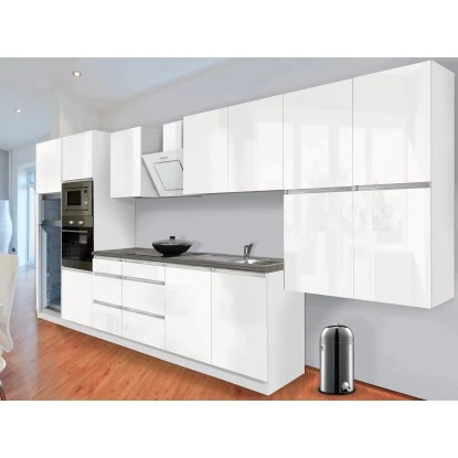 Respekta Premium Küchenzeile Grifflos 435 Cm Weiß Hochglanz-Weiß 14 Respekta Premium Küchenzeile Grifflos 435 Cm Weiß Hochglanz-Weiß – Bild 12