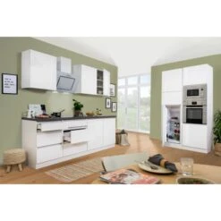 Respekta Premium Küchenzeile Grifflos 335 Cm Weiß Hochglanz-Weiß -Obi Kuche Geschaft 122020 Doppelblockgeffnet