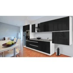 Respekta Premium Küchenzeile Grifflos 435 Cm Schwarz Hochglanz-Weiß 33 Respekta Premium Küchenzeile Grifflos 435 Cm Schwarz Hochglanz-Weiß -Obi Kuche Geschaft 12275 4384 glrp435hwsgke 2 1