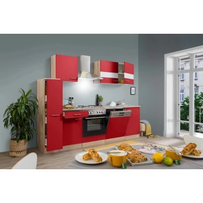 Respekta Küchenzeile KB250ESR 250 Cm Rot-Eiche 5 Respekta Küchenzeile KB250ESR 250 Cm Rot-Eiche – Bild 3