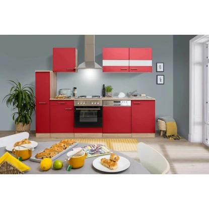Respekta Küchenzeile KB250ESR 250 Cm Rot-Eiche 3 Respekta Küchenzeile KB250ESR 250 Cm Rot-Eiche
