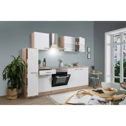 Respekta Küchenzeile KB240ESWC 240 Cm Weiß-Eiche Glänzend 5 Respekta Küchenzeile KB240ESWC 240 Cm Weiß-Eiche Glänzend – Bild 3