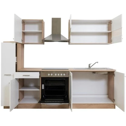 Respekta Küchenzeile KB240ESWC 240 Cm Weiß-Eiche Glänzend 20 Respekta Küchenzeile KB240ESWC 240 Cm Weiß-Eiche Glänzend – Bild 18