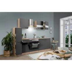 Respekta Küchenzeile KB240ESGC 240 Cm Grau-Eiche -Obi Kuche Geschaft 1258771 KB240ESGC 01