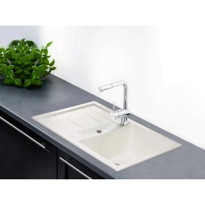 OBI Einbauspüle Quadra Basic 78 Granitverbundwerkstoff Weiß 4 OBI Einbauspüle Quadra Basic 78 Granitverbundwerkstoff Weiß – Bild 2