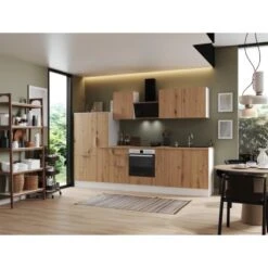 Respekta Selection Küchenzeile Elisabeth RS310WAH 310 Cm Artisan Eiche Nb.-Weiß