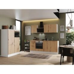 Respekta Selection Küchenzeile Elisabeth RS340WAH 340 Cm Artisan Eiche Nb.-Weiß