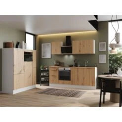 Respekta Selection Küchenzeile Elisabeth RS370WAH 370 Cm Artisan Eiche Nb.-Weiß