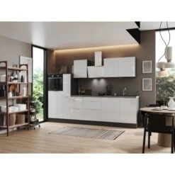 Respekta Selection Küchenzeile Elisabeth RS310HGWH 310 Cm Weiß-Grau