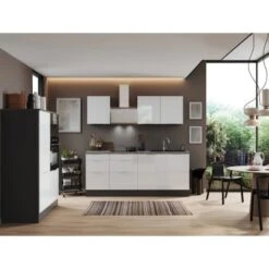 Respekta Selection Küchenzeile Elisabeth RS340HGWH 340 Cm Weiß-Grau -Obi Kuche Geschaft 145620 4384 4