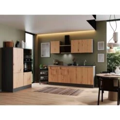 Respekta Selection Küchenzeile Elisabeth RS340HGAH 340 Cm Artisan Eiche Nb.-Grau