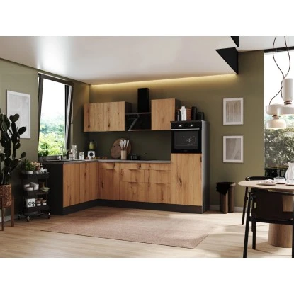 Respekta Selection Winkelküche Elisabeth RSL280HGAH 280 Cm Artisan Eiche Nb-Grau 3 Respekta Selection Winkelküche Elisabeth RSL280HGAH 280 Cm Artisan Eiche Nb-Grau