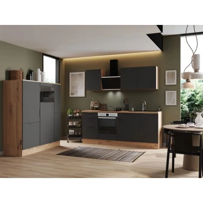 Respekta Selection Küchenzeile Elisabeth RS370AGH 370 Cm Grau-Artisan Eiche Nb. 3 Respekta Selection Küchenzeile Elisabeth RS370AGH 370 Cm Grau-Artisan Eiche Nb.