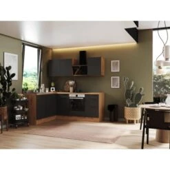 Respekta Selection Winkelküche Elisabeth RSL220AGH 220 Cm Grau-Artisan Eiche Nb.