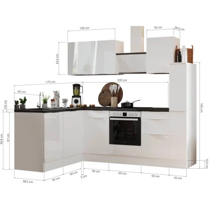 Respekta Selection Winkelküche Elisabeth RSL250AWH 250 Cm Weiß-Artisan Eiche Nb. 4 Respekta Selection Winkelküche Elisabeth RSL250AWH 250 Cm Weiß-Artisan Eiche Nb. – Bild 2