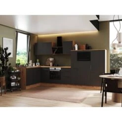 Respekta Selection Winkelküche Elisabeth RSL370AGH 370 Cm Grau-Artisan Eiche Nb.