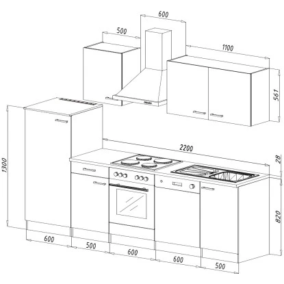 Respekta Küchenzeile KB280ENWP 280 Cm Weiß-Eiche Natura Nachbildung 18 Respekta Küchenzeile KB280ENWP 280 Cm Weiß-Eiche Natura Nachbildung – Bild 16