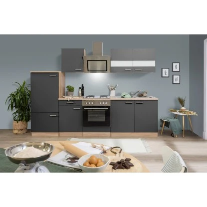 Respekta Economy Küchenzeile KB270ESGS 270 Cm Grau-Eiche Sägerau 3 Respekta Economy Küchenzeile KB270ESGS 270 Cm Grau-Eiche Sägerau