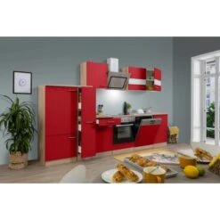 Respekta Economy Küchenzeile KB310ESRSC 310 Cm Rot-Eiche Sägerau -Obi Kuche Geschaft 1712413 KB310ESRSC 01