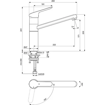 Ideal Standard Küchenarmatur Ceraflex BlueStart Verlängerter Sockel Chrom 8 Ideal Standard Küchenarmatur Ceraflex BlueStart Verlängerter Sockel Chrom – Bild 6