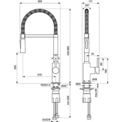 Ideal Standard Küchenarmatur Ceralook Semi-Professional Chrom -Obi Kuche Geschaft 188661 3049 3