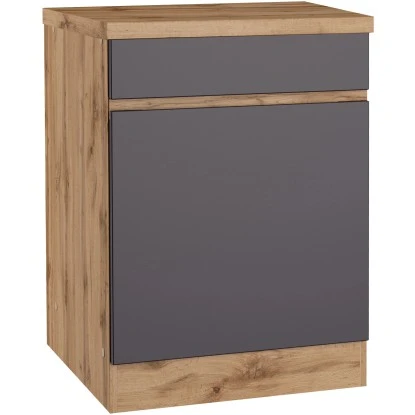 Held Möbel Küchenunterschrank Turin 60 Cm 1 Tür 1 Schublade Graphit/Wotaneiche 3 Held Möbel Küchenunterschrank Turin 60 Cm 1 Tür 1 Schublade Graphit/Wotaneiche