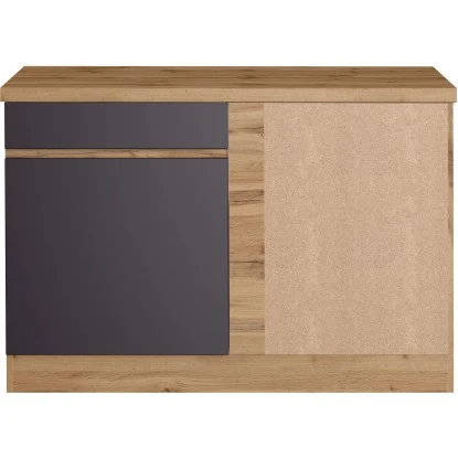 Held Möbel Küchen-Eckschrank Turin 120 Cm Graphit/Wotaneiche 4 Held Möbel Küchen-Eckschrank Turin 120 Cm Graphit/Wotaneiche – Bild 2