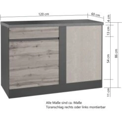 Held Möbel Küchen-Eckschrank Turin 120 Cm Graphit/Wotaneiche 20 Held Möbel Küchen-Eckschrank Turin 120 Cm Graphit/Wotaneiche -Obi Kuche Geschaft 189469 11016600 VM 08