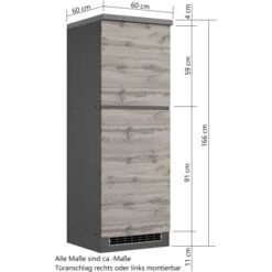 Held Möbel Kühlschrankumbauschrank Turin 60 Cm Wotaneiche/Graphit -Obi Kuche Geschaft 189536 11016600 VM 07