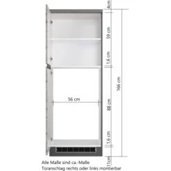 Held Möbel Kühlschrankumbauschrank Turin 60 Cm Wotaneiche/Graphit -Obi Kuche Geschaft 189536 11016600 VM 08