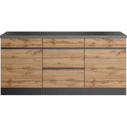 Held Möbel Küchenunterschrank Turin 180 Cm Wotaneiche/Graphit 4 Held Möbel Küchenunterschrank Turin 180 Cm Wotaneiche/Graphit – Bild 2