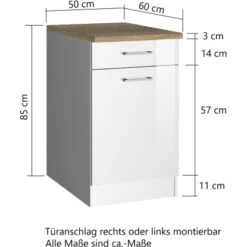 Held Möbel Küchenunterschrank Mailand 50 Cm Tür/Schubkasten Hochglanz Weiß/Weiß 11 Held Möbel Küchenunterschrank Mailand 50 Cm Tür/Schubkasten Hochglanz Weiß/Weiß -Obi Kuche Geschaft 189860 11016600 VM 02