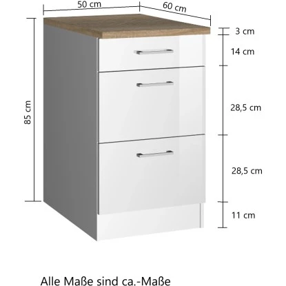 Held Möbel Küchenunterschrank Mailand 50 Cm M. Auszügen Hochgl. Graphit/Graphit 4 Held Möbel Küchenunterschrank Mailand 50 Cm M. Auszügen Hochgl. Graphit/Graphit – Bild 2