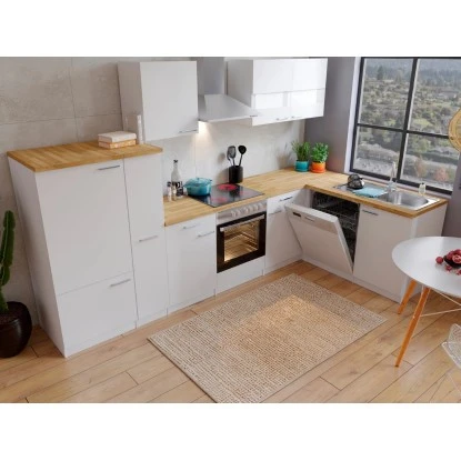 Respekta Winkelküche KBL310WWCG 310 X 172 Cm Weiß-Butcher Nussbaum 6 Respekta Winkelküche KBL310WWCG 310 X 172 Cm Weiß-Butcher Nussbaum – Bild 4