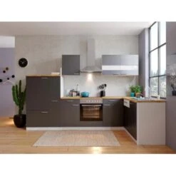 Respekta Winkelküche KBL310WGCG 310 X 172 Cm Grau-Weiß-Butcher Nussbaum -Obi Kuche Geschaft 195 4384 neu KBL310WGCG 02