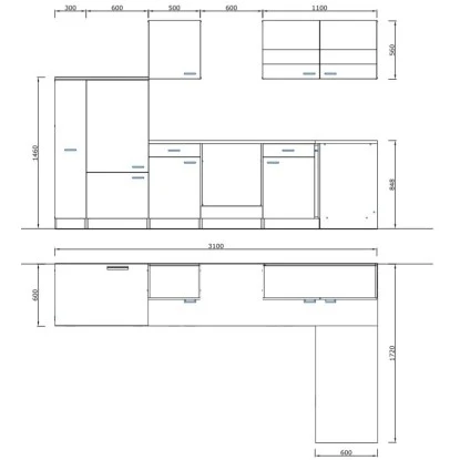 Respekta Winkelküche KBL310WSCG 310 X 172 Cm Schwarz-Weiß-Butcher Nussbaum 7 Respekta Winkelküche KBL310WSCG 310 X 172 Cm Schwarz-Weiß-Butcher Nussbaum – Bild 5