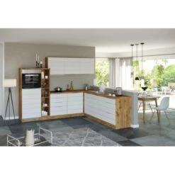 Held Möbel Winkelküche 240 Cm - 270 Cm Matt Weiß-Wotaneiche Ohne E-Geräte -Obi Kuche Geschaft 1 11016600 1028.6291 3b 14