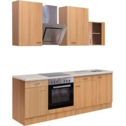 Flex-Well Classic Küchenzeile Nano 220 Cm Buche Nachbildung -Obi Kuche Geschaft 1 4051 g2201702040nanofrei